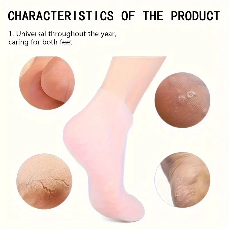 Meias hidratantes de gel de silicone ultramacio para pés e calcanhares secos, rachados – suavizantes e nutritivos para pele áspera