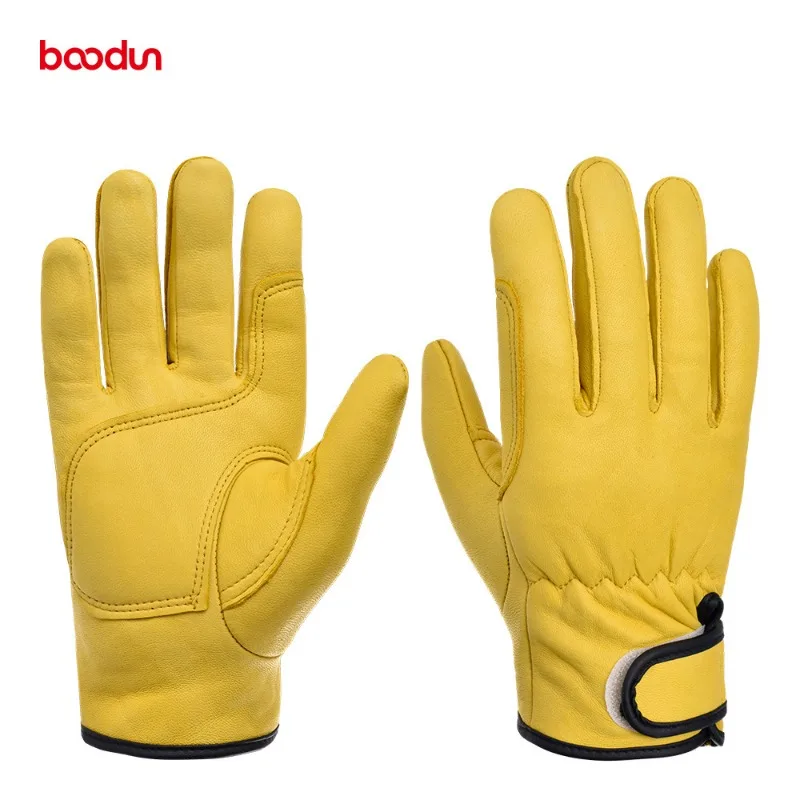 Work Gloves Cowhide Leather Workers Work Welding Safety Protection Garden Sports Motorcycle Driver Wear-resistant Gloves