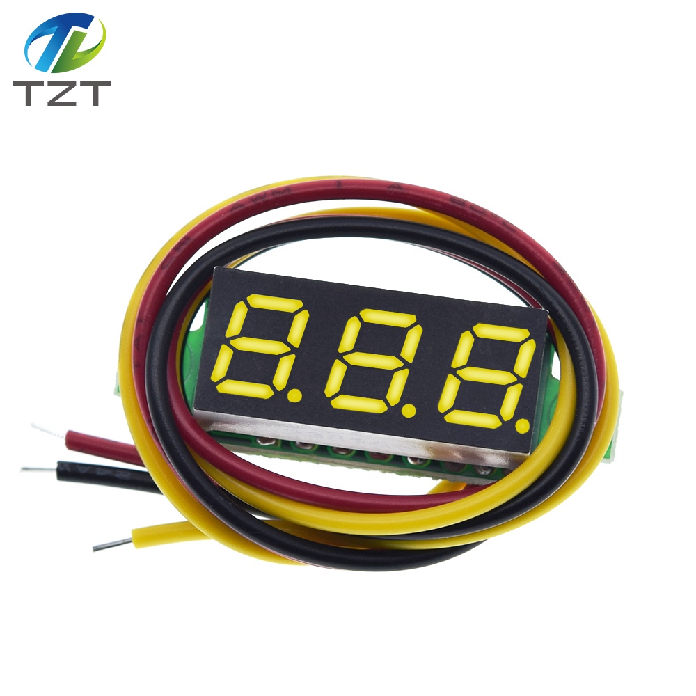 Mini voltímetro Digital de 0,28 pulgadas, 0,28 ", 2/3 cables, pantalla LED azul/rojo/verde/amarillo, medidor de voltaje de Panel LED Digital DC 0-100V