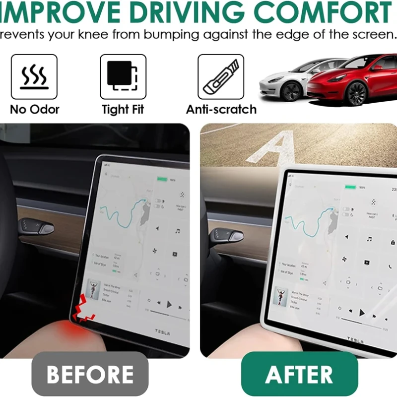 Für Tesla Modell 3/Y Silikon Schutz Rahmen Rand Abdeckung Zentrale Steuerung Display Navigation Screen Protector Auto Zubehör