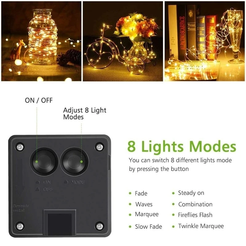 42M400Leds Lampada solare a LED per esterni Lampada da giardino a festone Stringa di luce solare impermeabile Decorazione del giardino di Natale all'aperto