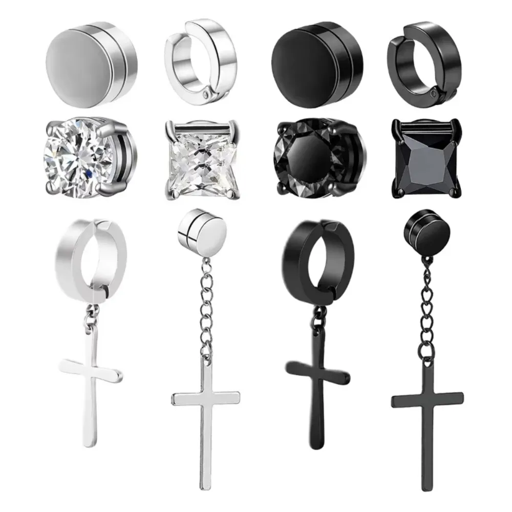 1-12 paia di orecchini a clip magnetici alla moda, orecchini non penetranti, orecchini finti, regalo per gioielli da uomo e donna