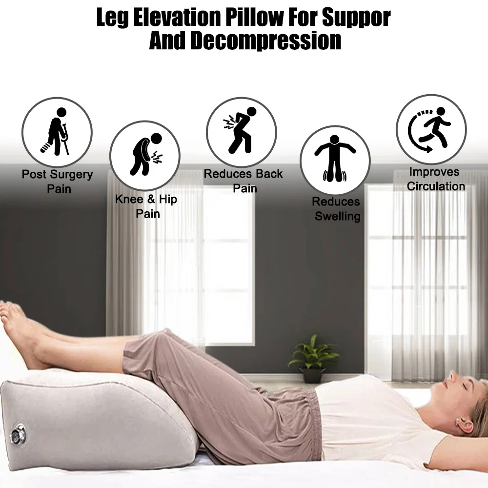 Per viaggi in campeggio Cuscino per piedi per dormire Cuscini per gambe di sollevamento Cuscino per gambe gonfiabile Cuscino per ginocchia in PVC Cuscino per ginocchio portatile