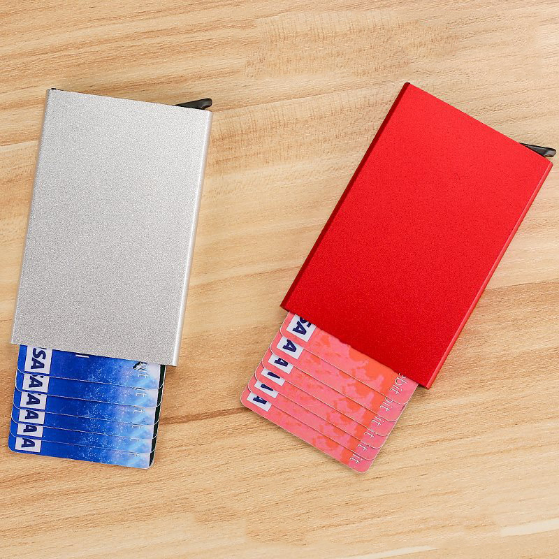 抗 Rfid ブロッキング保護マジック男性 ID クレジットカードホルダー財布男性女性金属ビジネス銀行クレジットカードカードホルダーケース