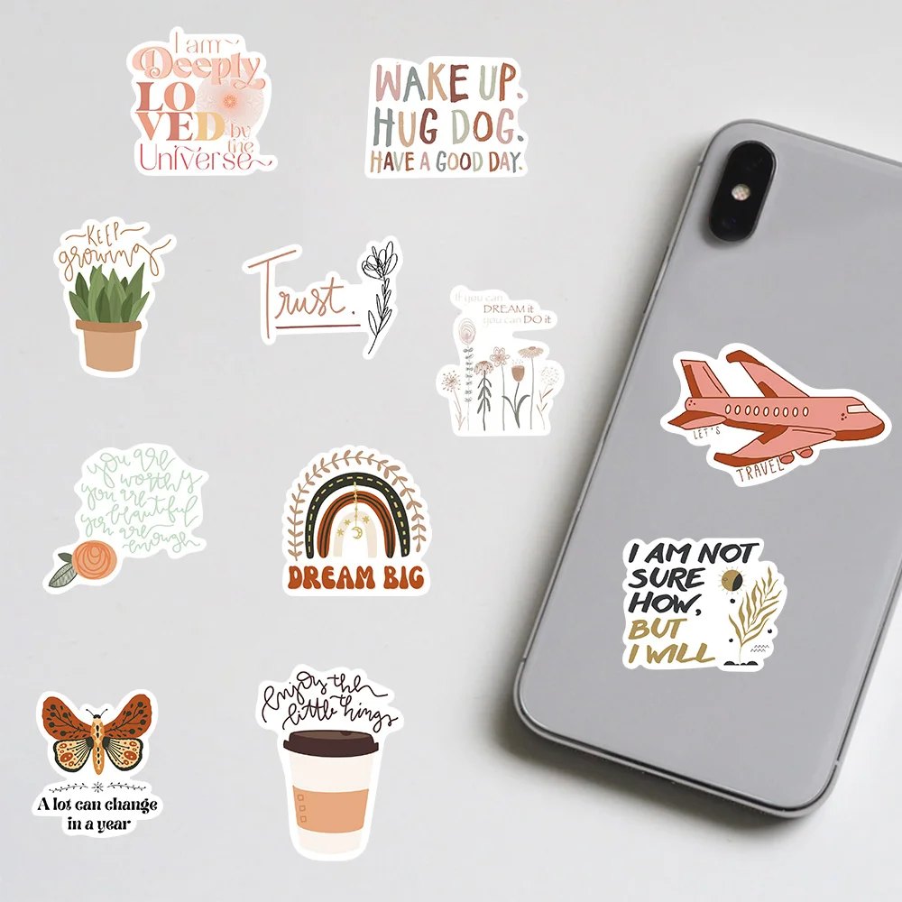 50PCS 레트로 보헤미안 아트 스티커 미적 데칼 DIY 노트북 자동차 기타 수하물 가방 멋진 Boho 스티커 아이 클래식 장난감