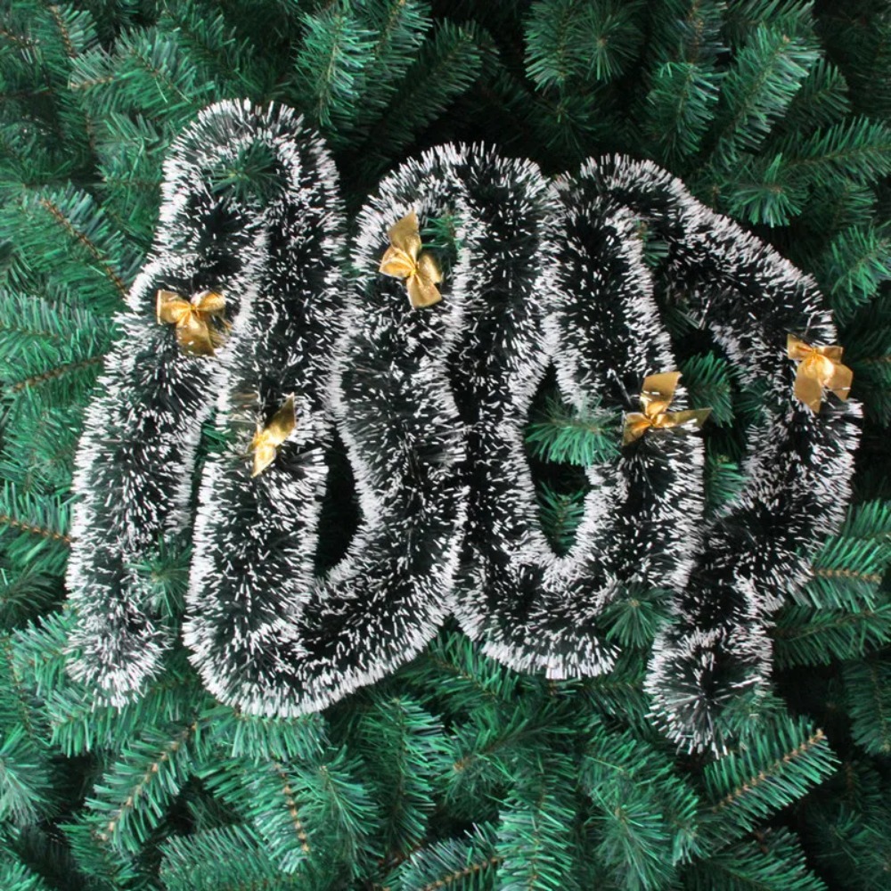 Christmas Tinsel Garland Artificial Christmas Garland With LED Lights Xmas Metallic Twist Hanging Garland Fireplace 2m