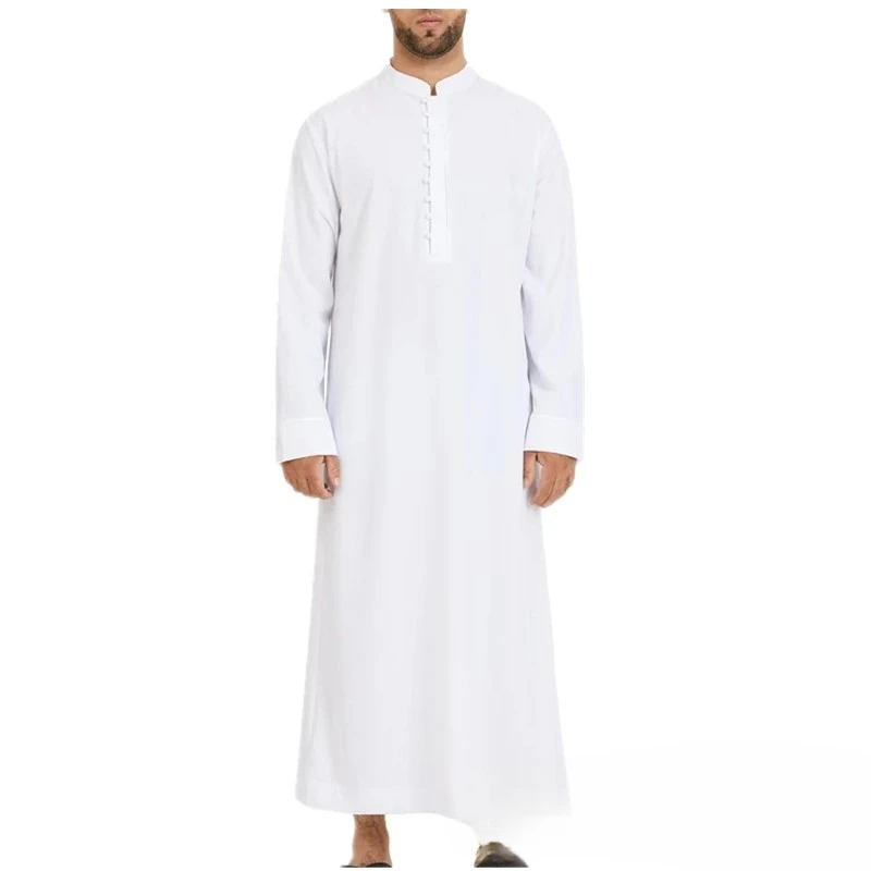 Muçulmano gola solta saudita gola redonda hui robe árabe médio oriente roupas masculinas