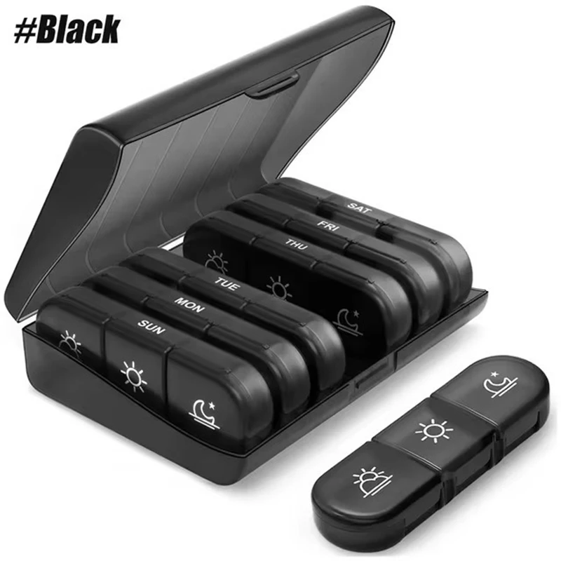 Portable Mini Multi-Compartment Medicine Box for Weeklong Use Seven-Day Dose Partition Travel-friendly Pill Organizer