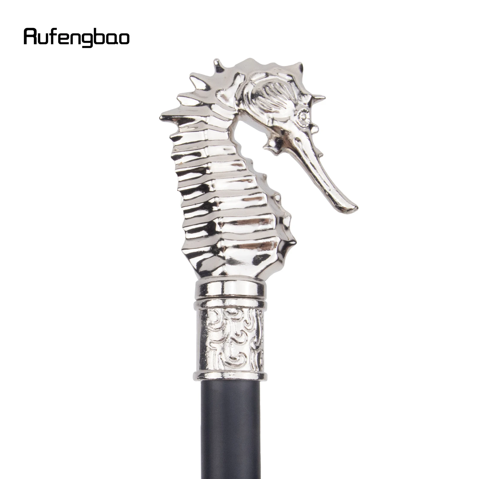 สีขาวหรูหรา Hippocampus Walking Cane แฟชั่นตกแต่งเดิน Stick สุภาพบุรุษ Elegant คอสเพลย์ Cane KNOB Crosier 93 ซม