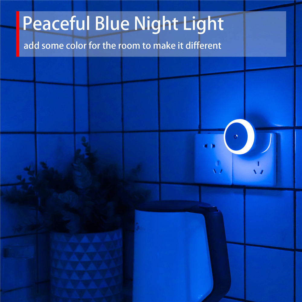 Led night light plug in crepúsculo ao amanhecer sensor inteligente automático dim na parede noite lâmpada para banheiro corredor cozinha escada quarto