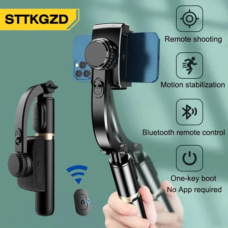STTKGZD Estabilizador de cardán de mano Estabilizador Selfie Stick Luz de relleno Smartphone Acción Kameralar Bluetooth Trípode Gymba
