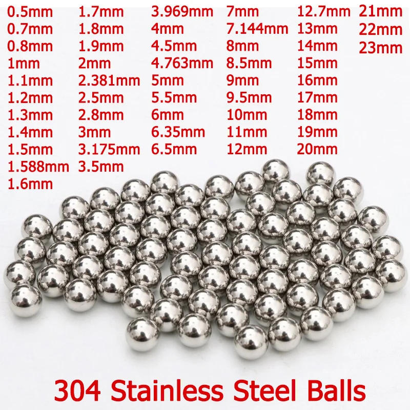 Bolas de acero inoxidable 1000, 10-304 piezas, 0,5/0,7/0,8/1/1.5/2/2.381/2.5/~ 3/4 23mm, rodamiento liso sólido, bolas de cuentas esféricas