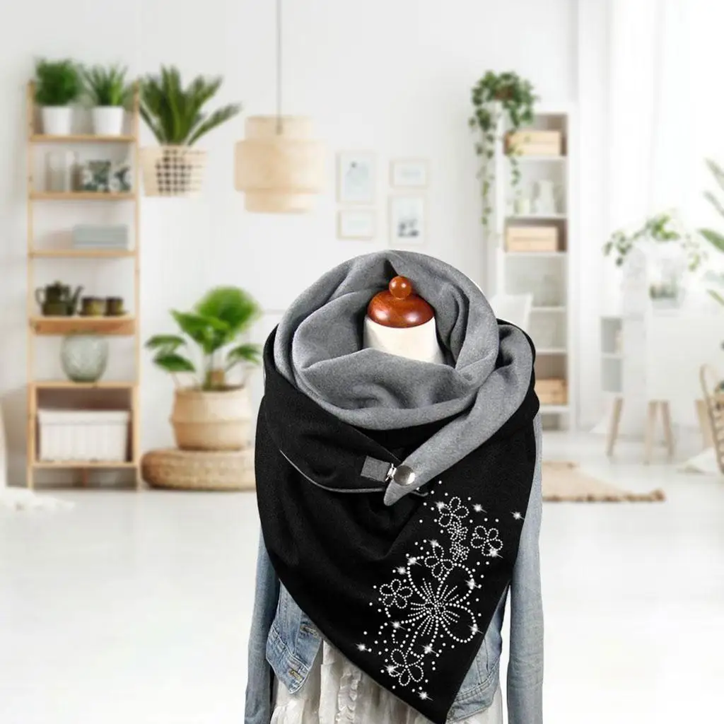 Bufanda de algodón de Estilo Vintage para mujer, pañuelo triangular, suave, para invierno