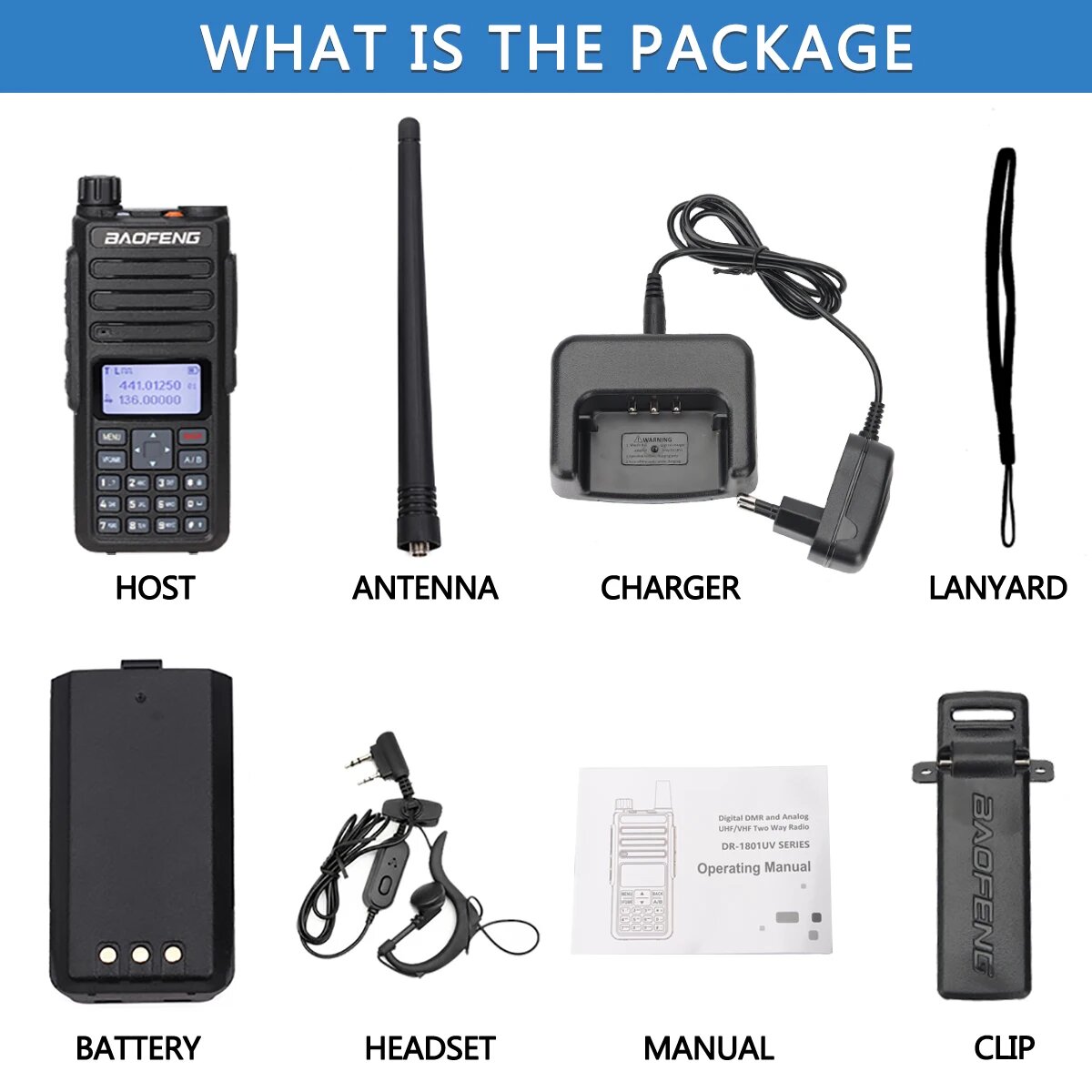 Radio Baofeng DR - 1801 intercomunicador digital doble ranura analógico Tier 1 & 2 Lange afstand doble frecuencia 1024ch DM - 1801 Ham tweewegg
