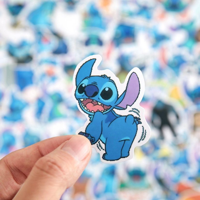 100PCS 디즈니 스티치 스티커 애니메이션 데칼 스케이트 보드 노트북 오토바이 기타 귀여운 카와이 만화 영화 스티커 팩 어린이 장난감