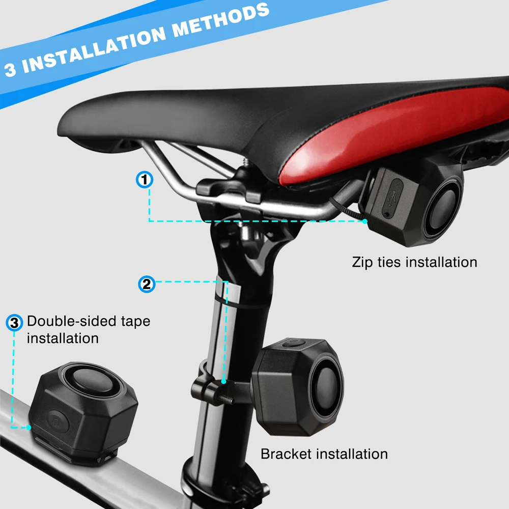 Hollarm ไร้สายจักรยานสัญญาณเตือนการสั่นสะเทือน USB ชาร์จรถจักรยานยนต์เครื่องตรวจจับความปลอดภัยระบบกันขโมยจักรยานนาฬิกาปลุกรีโมทคอนโทรล