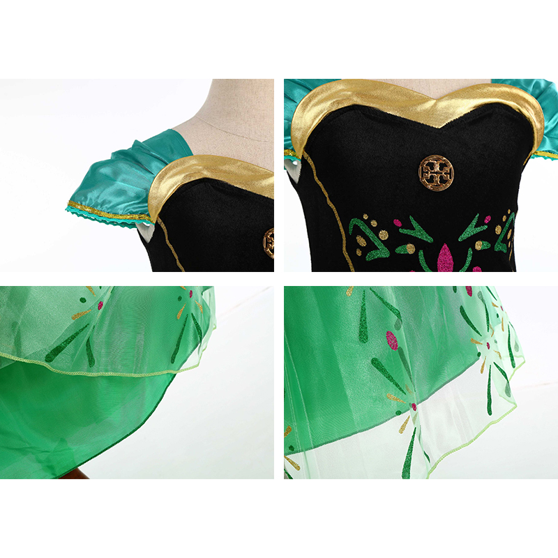 Disney Frozen Snow Queen Elsa Anna เครื่องแต่งกายสําหรับเด็กสาวแฟนซีวันเกิดปาร์ตี้ชุดเจ้าหญิงชุด Carnival Party เสื้อผ้าเด็ก