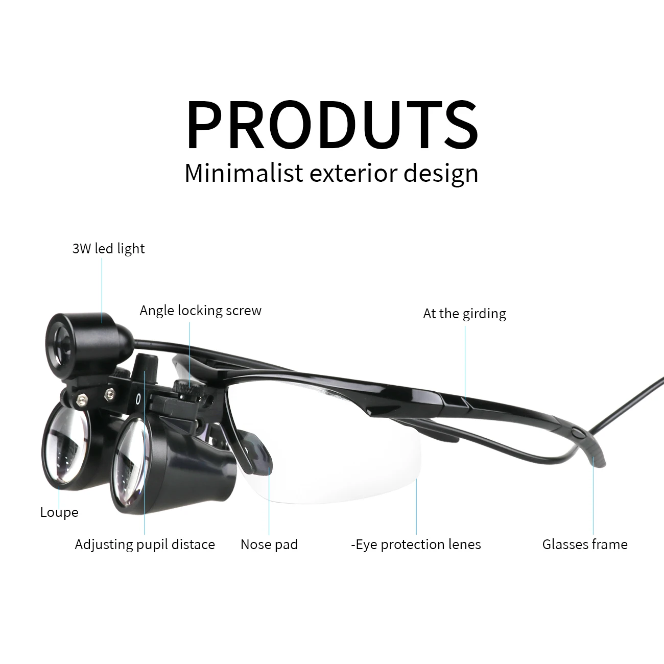 Dental Lupe 2,5X 3,5X Lupe mit LED Licht Gläser Chirurgische Lupe Dental Medizinische Lupe