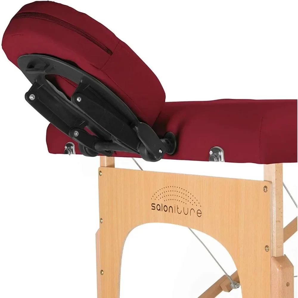 Professional Portable Folding Massage Table with Carrying Case - Burgundy
