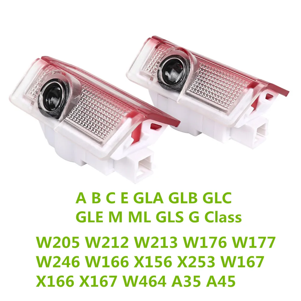2X pour Mercedes Benz W205 W176 W177 W246 W212 W213 W166 X253 LED projecteur de bienvenue de porte de voiture lumière d'ombre fantôme accessoires automobiles