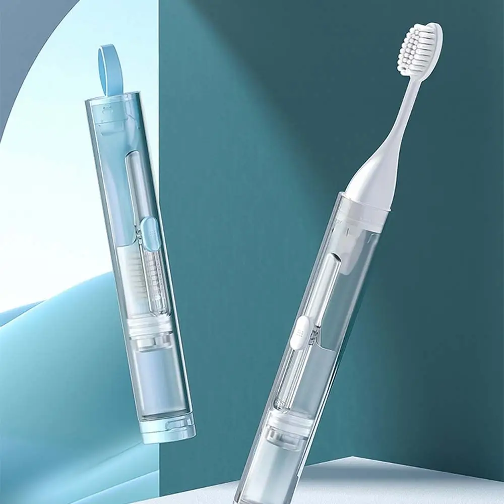 휴대용 여행 하이킹 플라스틱 칫솔 세트, 접이식 칫솔, 치아 청소 도구, 치약 보관 키트