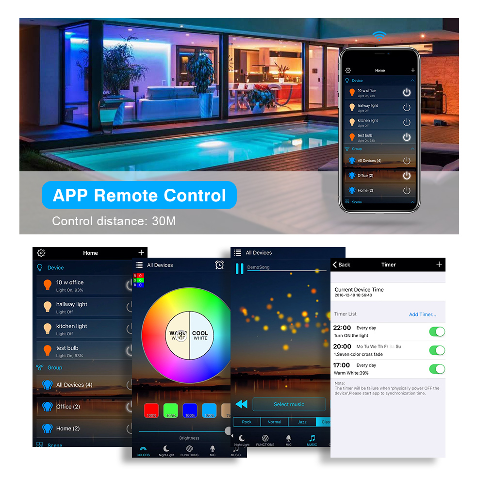 ตัวควบคุม IR DC 5V 12V 24V สำหรับฟังก์ชั่นจับเวลาที่แผง Android iOS App Google Magic Home RGB WIFI ไฟแถบไฟ LED Bluetooth