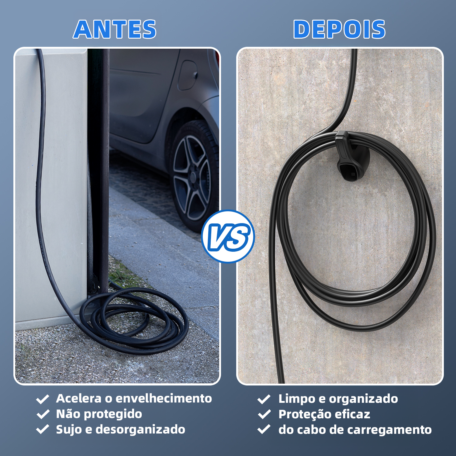 Suporte portátil para tomada de carregador ev, suporte para teslaacs tipo 1 type2 gb/t, suporte de montagem na parede para carregador de carro, cabo de carregamento