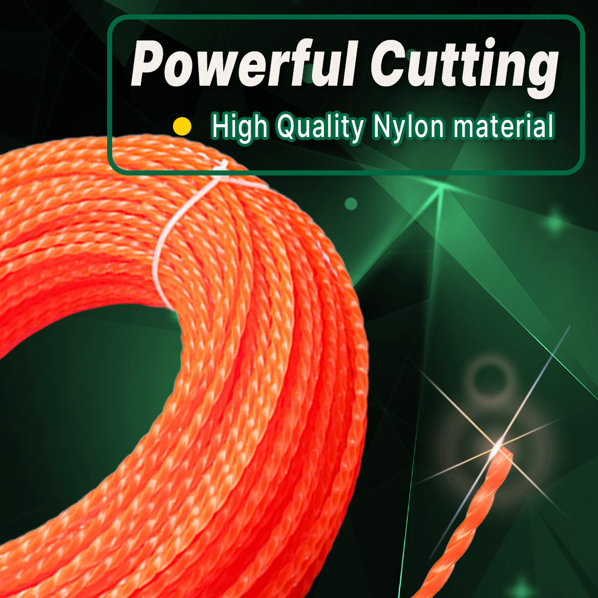 Cortacésped de nailon de 15m x 2,4mm/2,7mm/3mm, cortadora de césped, cortadora de cepillo, hilo de corte, accesorio para cortacésped