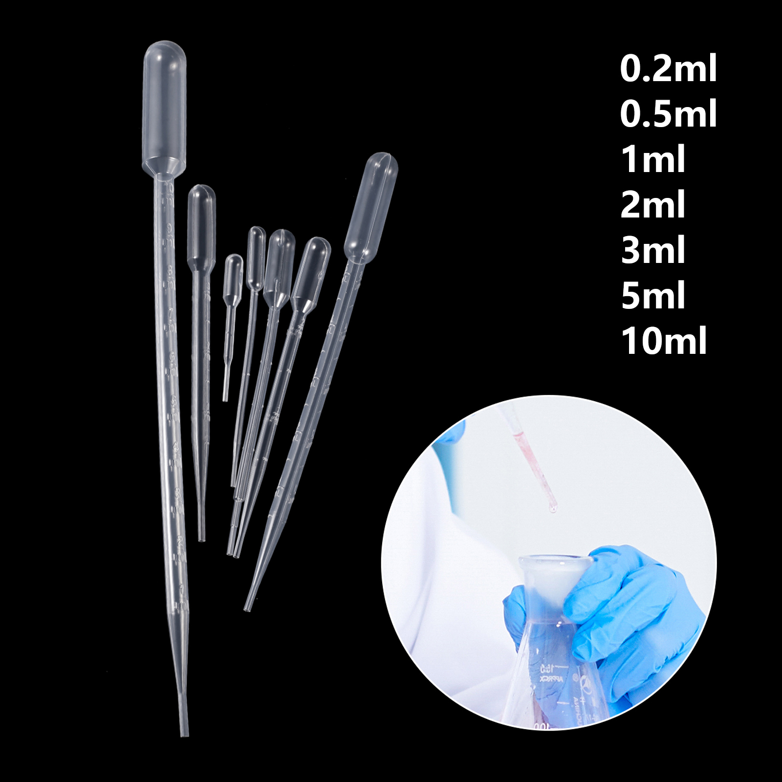 10 sztuk 0.2/0.5/1/2/3/5/10ML pipeta laboratoryjna plastikowy jednorazowy pojemnik z podziałką zakraplacz płyn zakraplacz sprzęt laboratoryjny słomka
