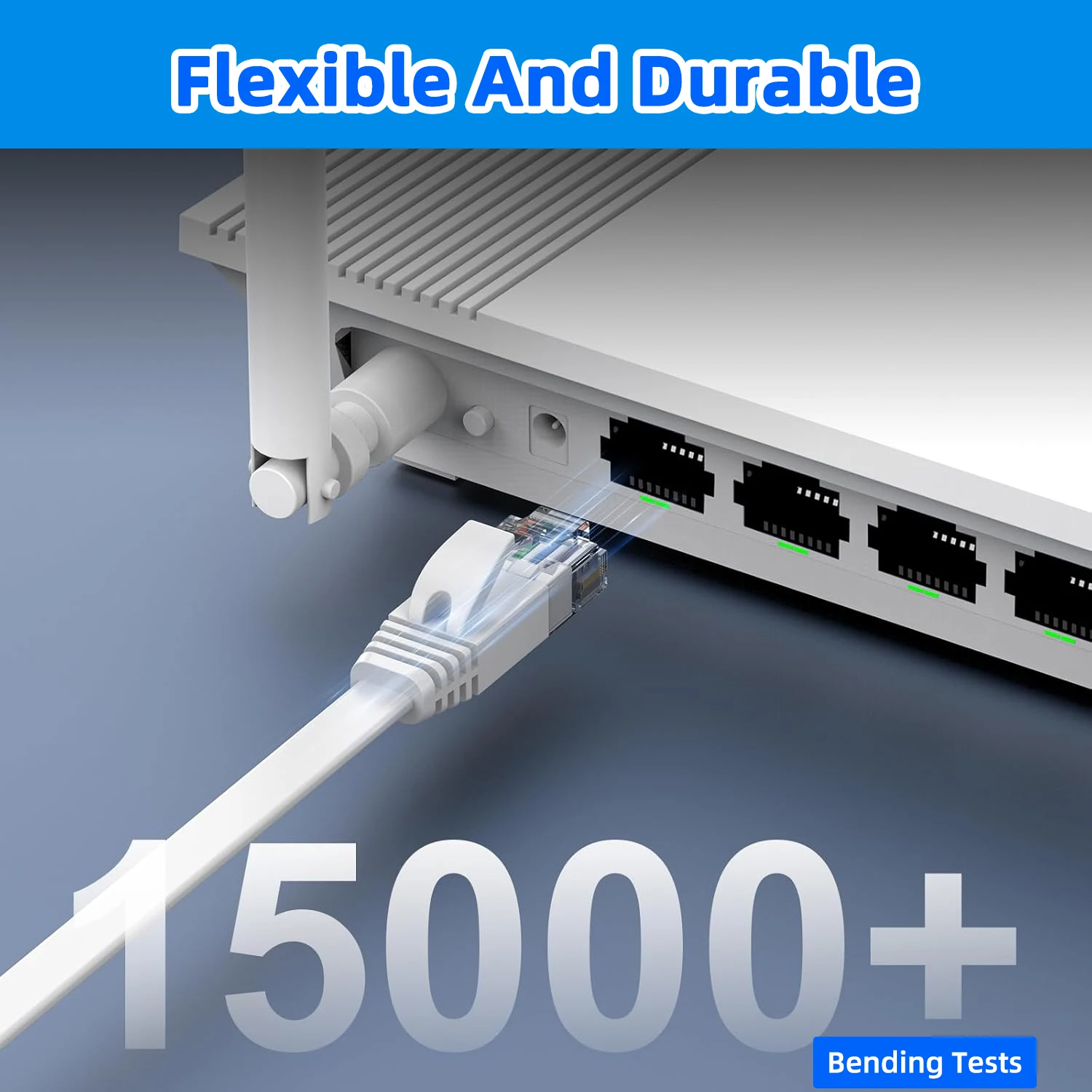 0,1 M 0,2 M 0,3 M 0,5 M 50M Cat6 Cable Ethernet corto plano RJ45 ordenador Internet LAN red Cable de conexión Ethernet