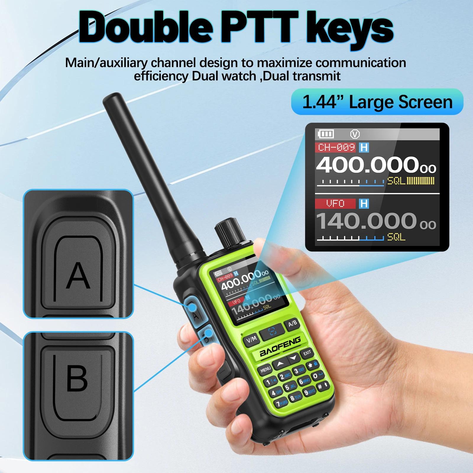 1/2 PCS BAOFENG UV-5R Mini Walkie Talkie Vollband Bluetooth Programmierung Drahtlose Kopierfrequenz 999CH AM FM Typ-C Amateurfunk