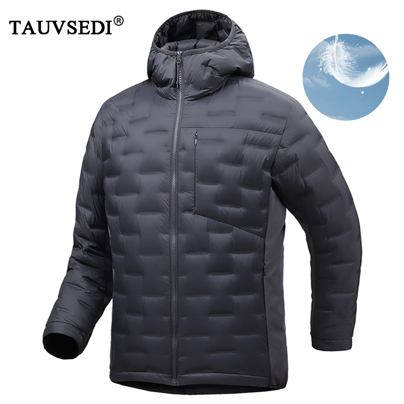 Winter Männer Weiße Ente Unten Jacke Mantel Männer Wasserdicht Winddicht Warme Kapuze Jacke Männlichen Multi Tasche Ultraleicht Windjacke