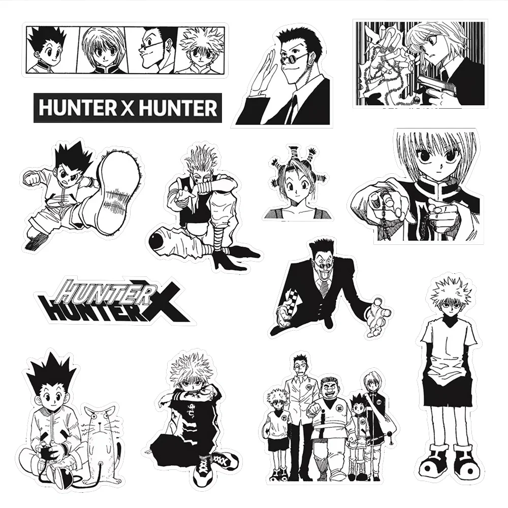 10/30/70pcs 일본 애니메이션 HUNTER×HUNTER 스티커 클래식 쿨 데칼 장식 노트북 전화 수하물 블랙 화이트 만화 스티커