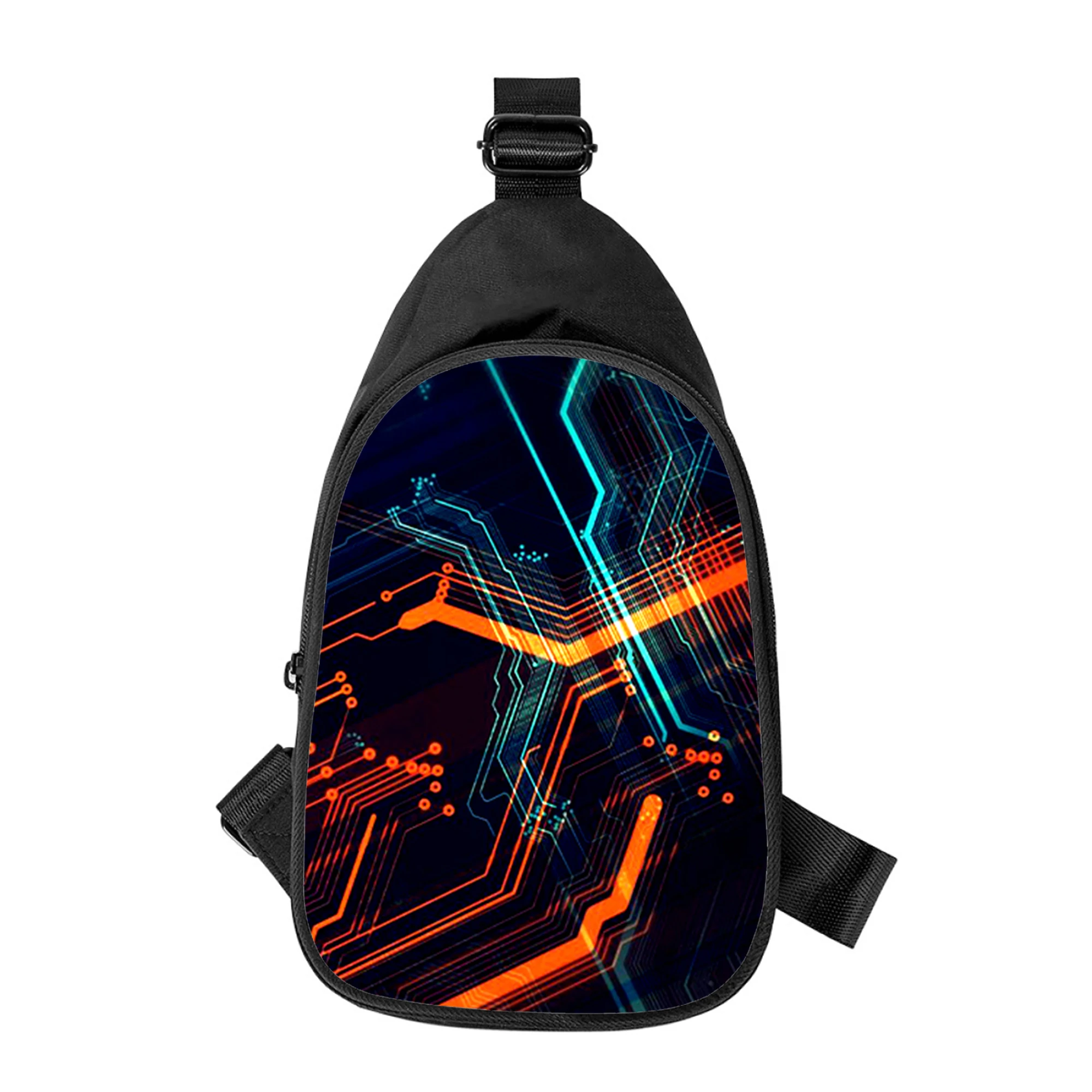 Bolsa de ombro de linha treliça para homens e mulheres, estampada colorida, bolsa de peito cruzada masculina, marido, na diagonal, nova