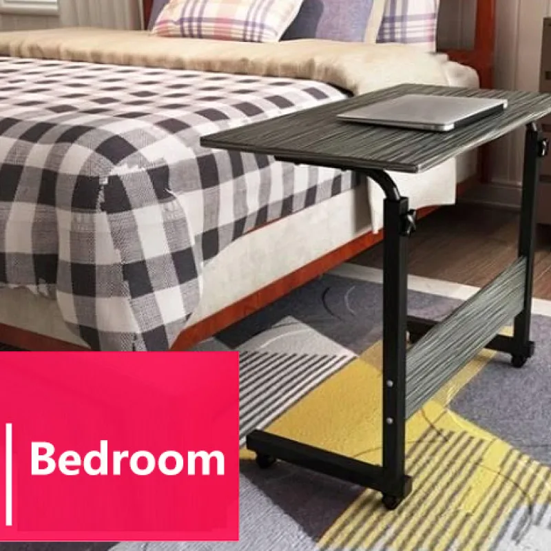 Home Mobile Simple Laptop Desk, Bedside Adjustable Height Computer Table, Fits Bed/Couch/Sofa, Ideal for Working/Studying