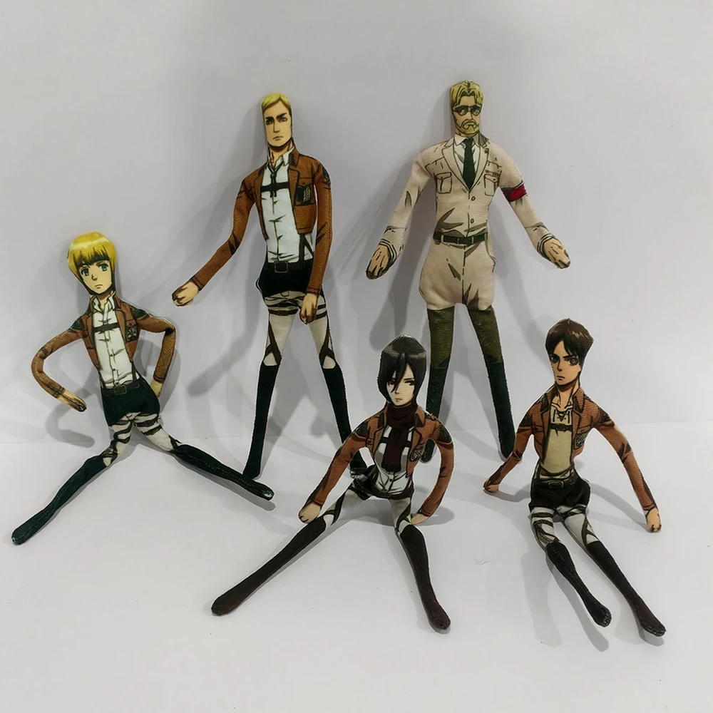 Anime Attack on Titan Rivaille Ackerman Eren Jaeger Cosplay Doll Plush Stuffed Dolls Abstract Wire Skeleton Halloween Props