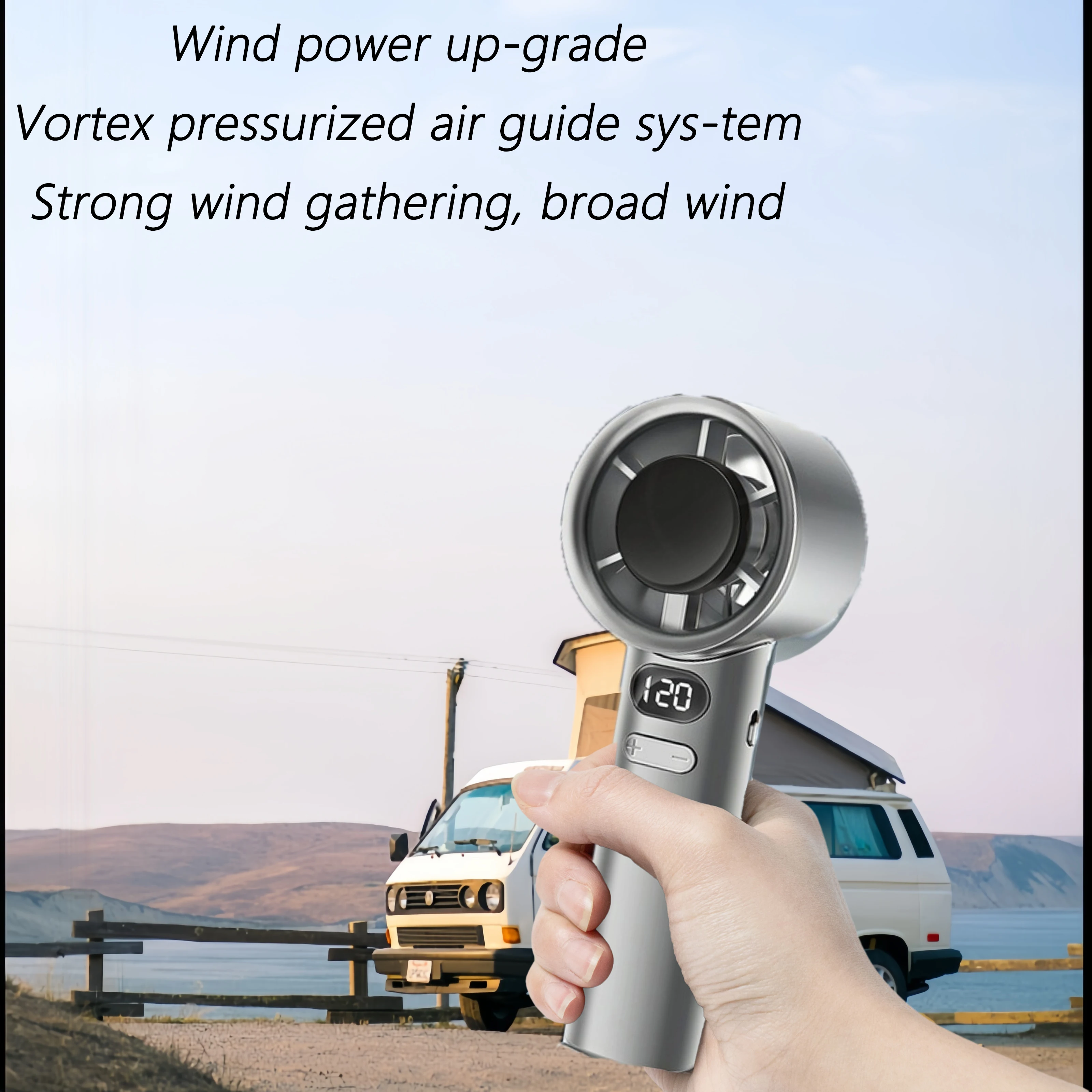 Portable Fan 120-Speed Digital Display Ice Cooling Tech Stylish Semiconductor Condensation Mini Personal Fan  for Home, Office