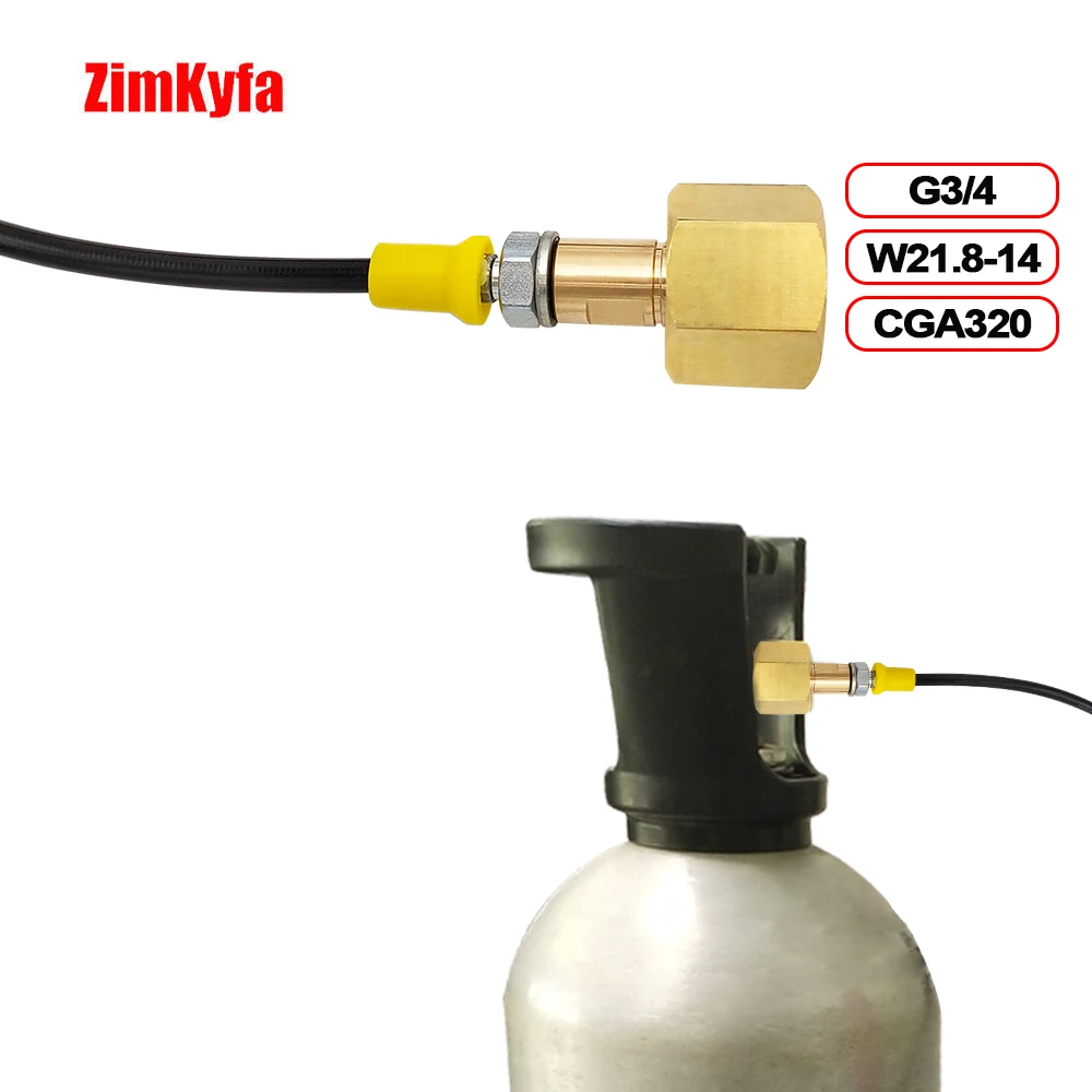 Soda Machine CO2 Refill Adapter with 90cm Quick Connector Hose - for Terra DUO Art Gaia Series Soda Maker