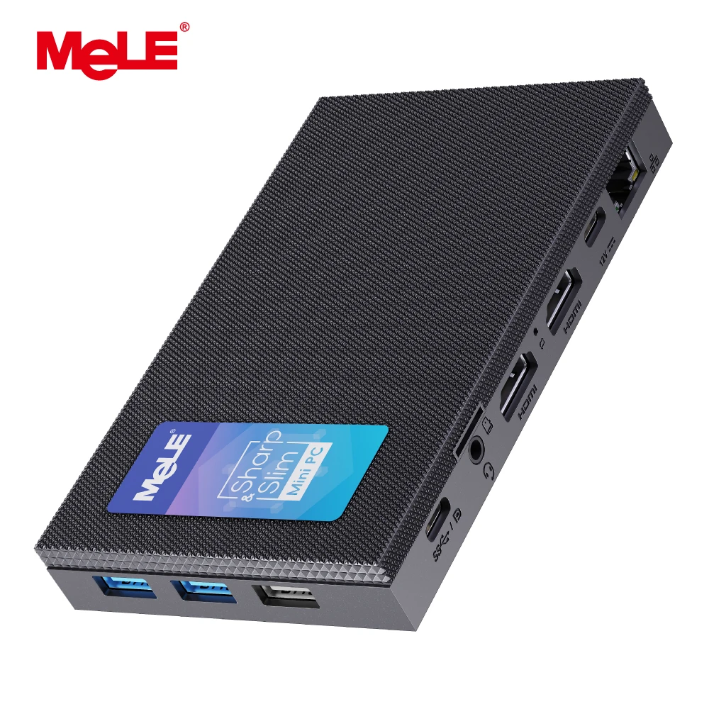 MeLE Mini PC senza ventola Quieter4C N150 32GB 512GB Micro PC USB-C 2 X HDMI 4K@60 Display triplo Ftore di forma piccola Computer desktop