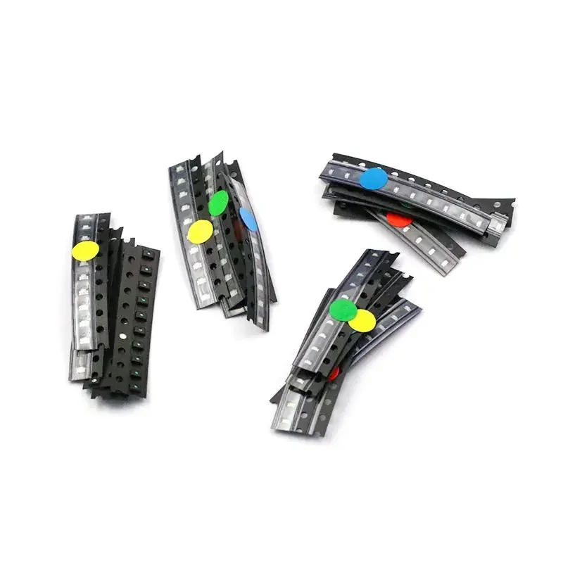 50PCS 5 Types Each with 10 Pieces 0805 0603 SMD LED Light-Emitting Diode Components Package Red, Blue, Green, Yellow and White