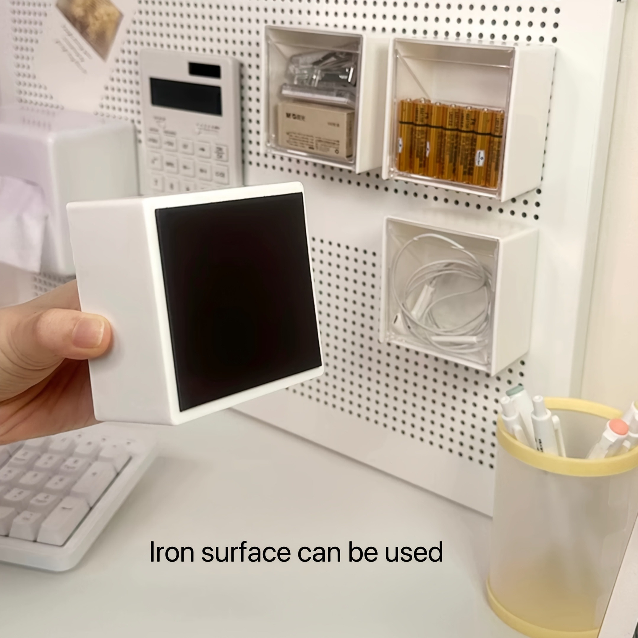 16pcs Magnetic Sheets with Adhesive Backing - Flexible & Stickers for Fridge, Whiteboard, Home Decor (Black, 3.51 x 3.51 cm)