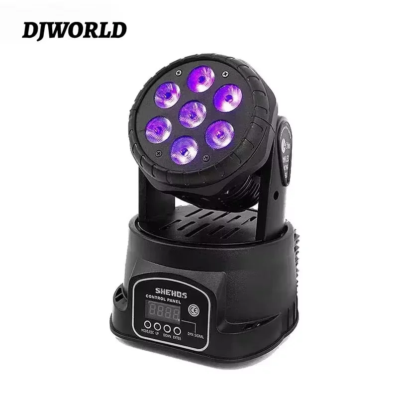DJWORLD LED 7X18W Waschen Licht RGBWA + UV 6in1 Moving Head Bühne Licht DMX Bühne licht Par Licht DJ Nachtclub Party Konzert Bar