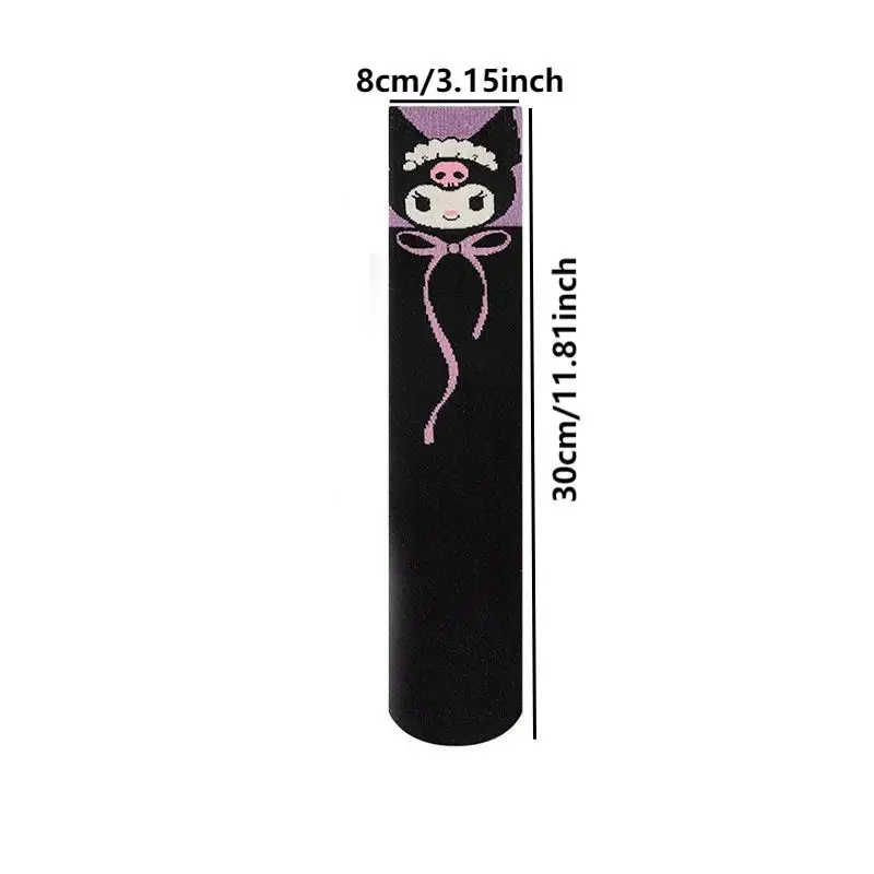 4 Pairs of High-Quality Cartoon Anime Character Kuromi Pattern Women's Straight Socks Comfortable and Soft Casual Women's Socks