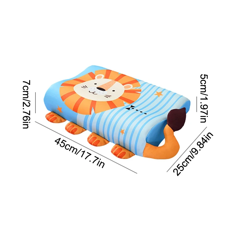 Almohada de espuma viscoelástica para niños pequeños con relleno de fibra, almohada suave de rebote lento para bebés, almohada pequeña transpirable para el cuello, almohadas de dibujos animados lavables