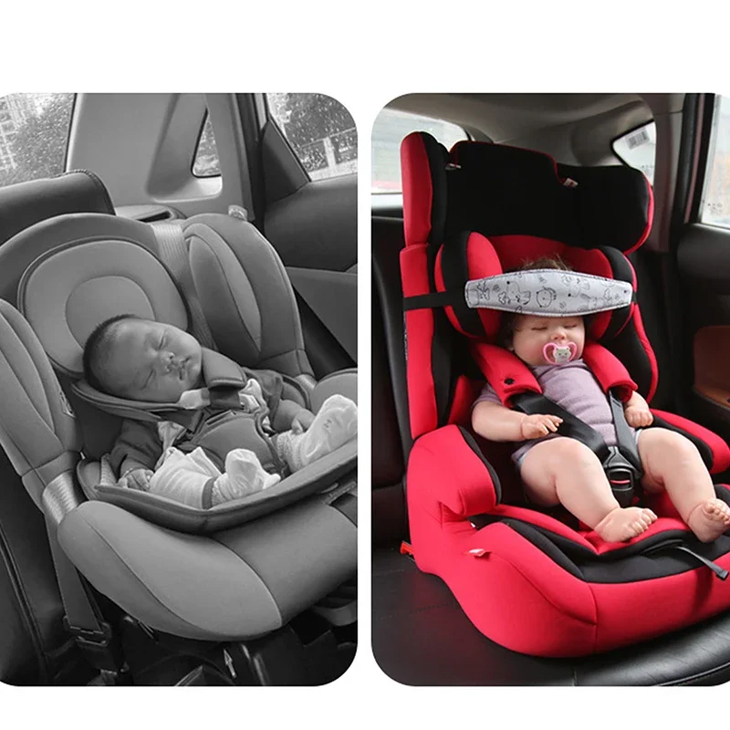 Cinturón de fijación para cabeza de bebé, soporte para cabeza de asiento de coche, cinturón de fijación de carritos, posicionador de sueño ajustable, almohada de seguridad para bebé