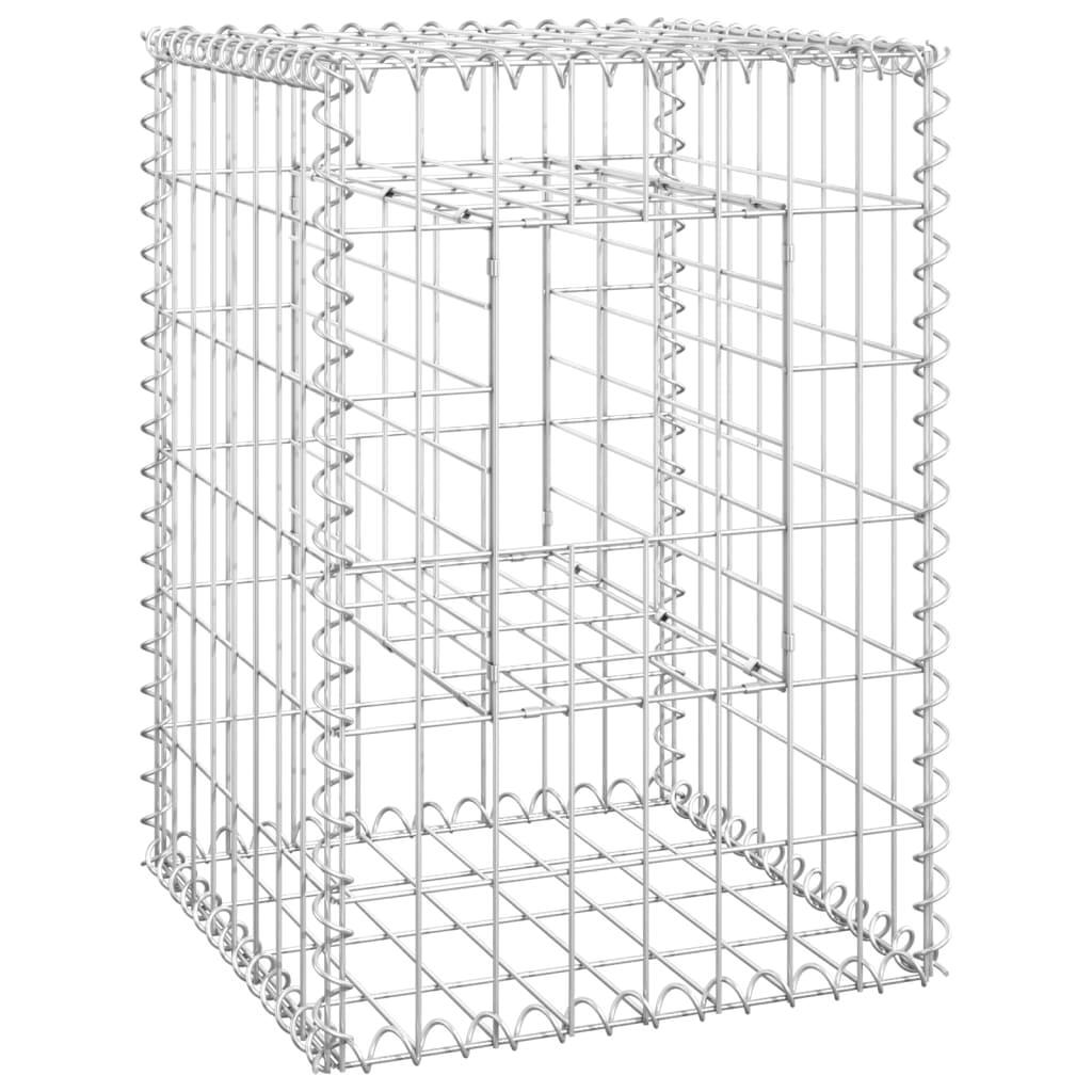 Gabion Pillars Set van 2 40x40x60 cm Stalen Tuin Landschap Decoratieve Hekwerk Buitensteun