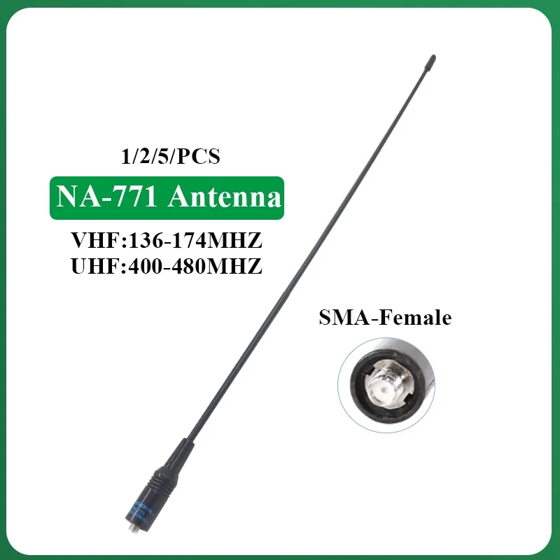 1/2/5 PCS Na771 Antenne Nagoya High Gain Antennes VHF/UHF SMA Vrouwelijke Voor Quansheng UV-K5 UV-K6 DM-1701 UV-21 UV-17