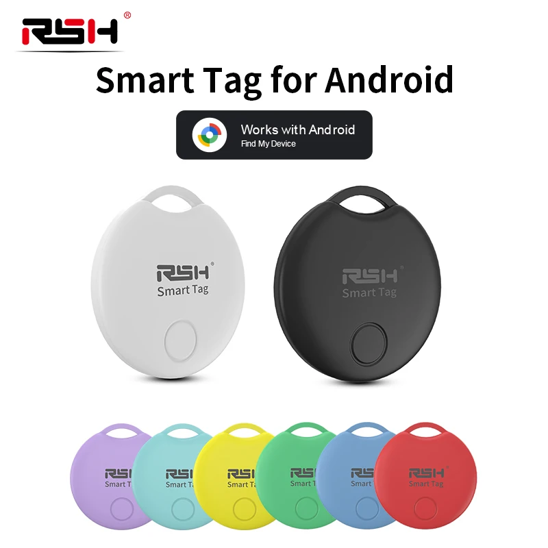RSH Smart GPS Tracker für Android-Tag funktioniert mit Android Google Find My App Key Finder Pet Locator Smart Tag für Xiaomi Samsung