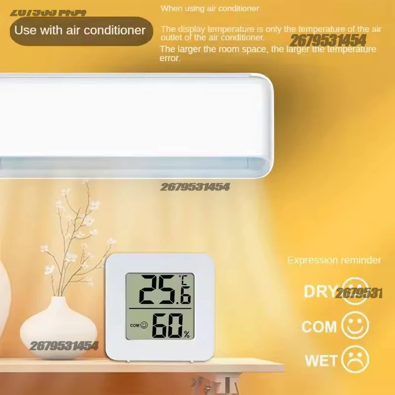 Digitale thermometer Mini-temperatuur- en vochtigheidsmeter voor binnen Slaapkamermeter Draagbaar elektronisch display Vochtigheid en temperatuur