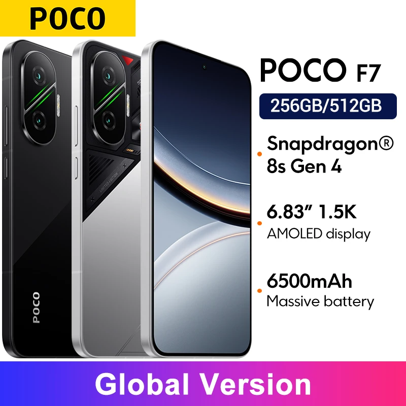 【Marca+】POCO F7 5G Snapdragon ® 8s Gen 4 NFC 6500mAh Batería 6.83" 1.5K AMOLED 50MP Cámara OIS 90W HypeCharge Smartphone